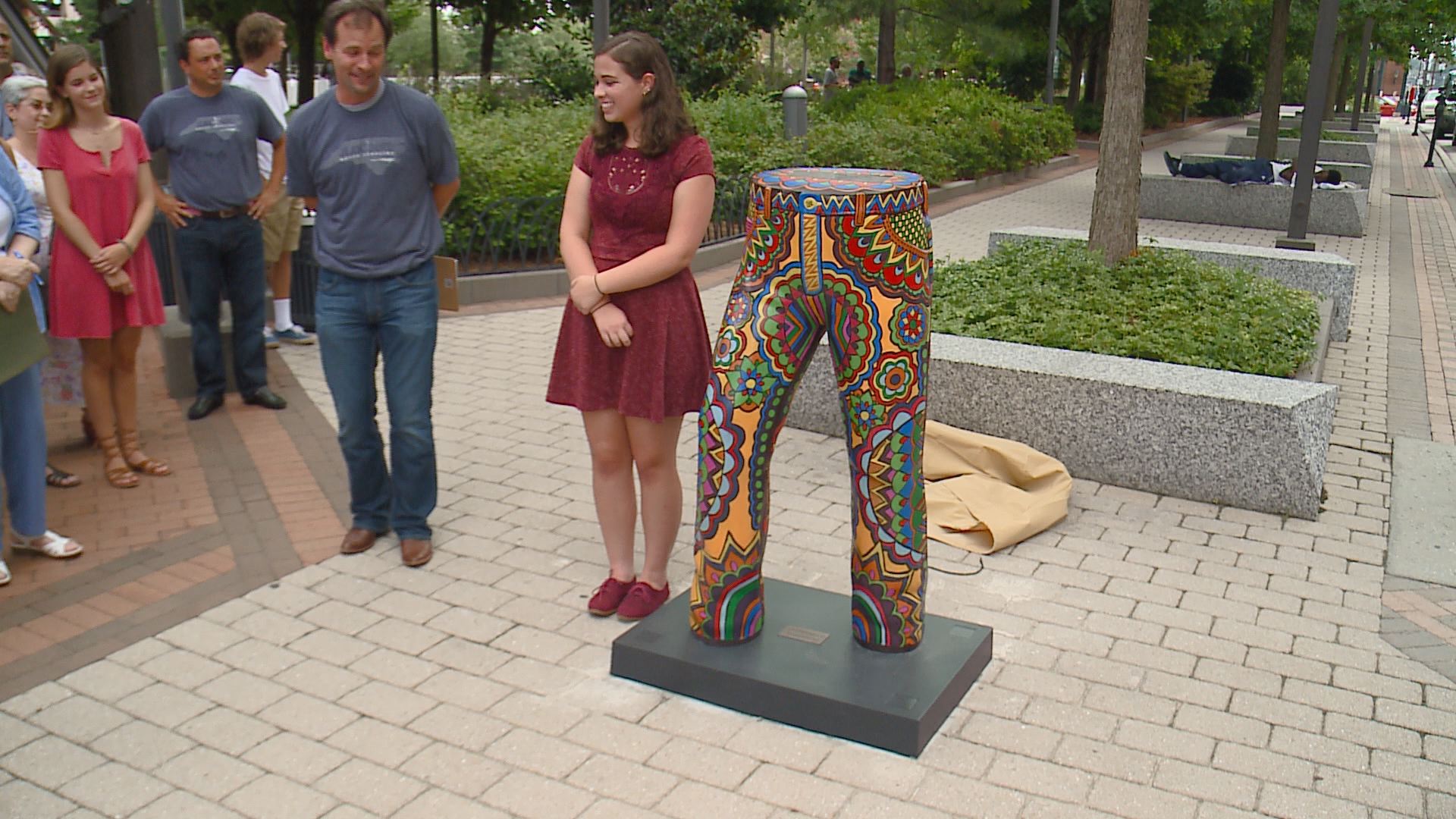 Painted Jeans Statues Debut In Downtown Greensboro